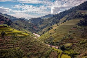 Mu Cang Chai valley view with river